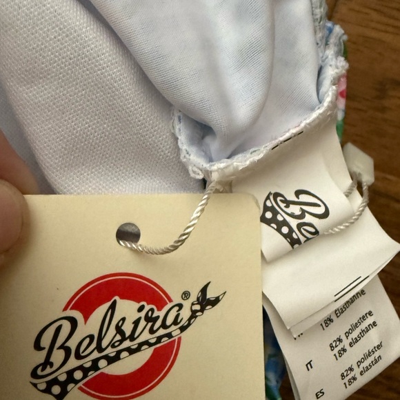 NWT - Belsira Rosie Roses Halter Swimsuit - Picture 9 of 11